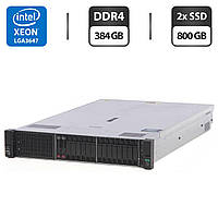 Сервер HP ProLiant DL380 Gen10 (8x 2.5 SFF, 8x 2.5 U2 NVMe) 2U Rack / 2x Intel Xeon Gold 6138 (20 (40) ядра по 2.0 - 3.7 GHz) /
