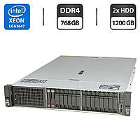 Сервер HP ProLiant DL380 Gen10 (8x 2.5 SFF, 8x 2.5 U2 NVMe) 2U Rack / 2x Intel Xeon Gold 6138 (20 (40) ядра по 2.0 - 3.7 GHz) /