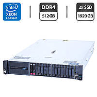 Сервер HP ProLiant DL380 Gen10 (8x 2.5 SFF, 8x 2.5 U2 NVMe) 2U Rack / 2x Intel Xeon Gold 6138 (20 (40) ядра по 2.0 - 3.7 GHz) /