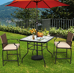 Садовий стіл Costway Jupiter скляний smart