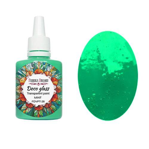 Фарба Деко Глас для ефекту прозорого Вітражного скла, М'ята, 30 мл