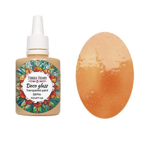 Фарба Деко Глас для ефекту Прозорого Вітражного скла, Сепія, 30 мл