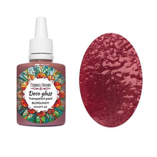 Фарба Деко Глас для ефекту Прозорого Вітражного скла, Бордовий, 30 мл