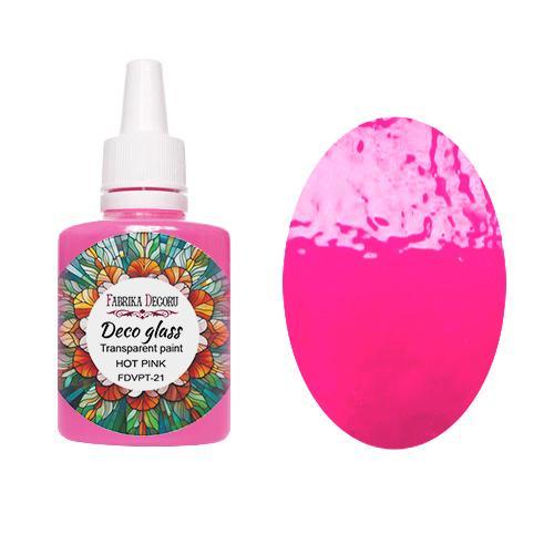 Фарба Деко Глас для ефекту Прозорого Вітражного скла, Яскраво Рожевий, 30 мл