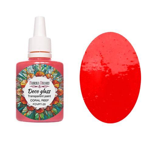 Фарба Деко Глас для ефекту прозорого Вітражного скла, Кораловий риф, 30 мл