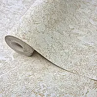 Шпалери вінілові паперові 10×0.53 м Слов'янські 5778-05, бежеві під штукатурку в спальню, кухню, зал, коридор, вітальню, кімнату