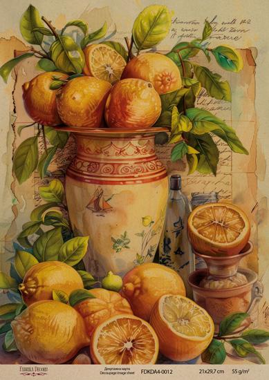 Декупажна карта на крафт паперу 21x29,7 см, Ботаніка Вінтаж, #0012