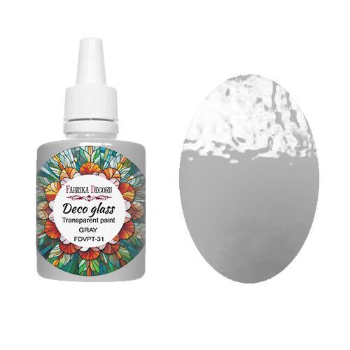Фарба Деко Глас для ефекту Прозорого Вітражного скла, Сірий, 30 мл