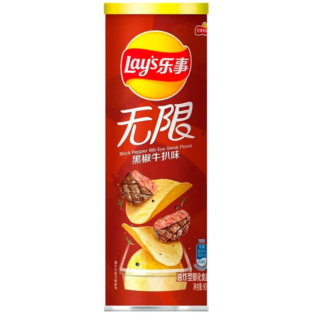 Чипси Lay's Black Pepper Rib Eye Steak стейк рібай 90г