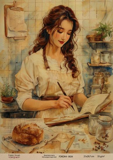 Декупажна карта на крафт паперу 21x29,7 см, Майстерня, #0026