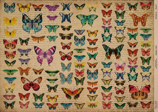 Декупажна карта на крафт паперу 29,7x42 см, Ботаніка Крафт, #0033