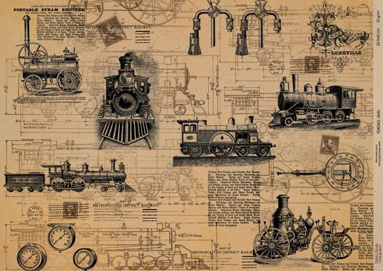 Декупажна карта на крафт паперу 29,7x42 см, Scienze antiche, #0035
