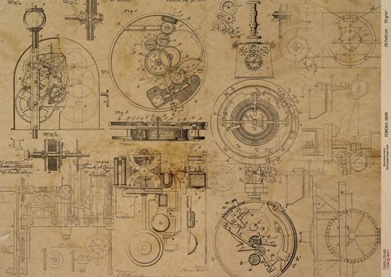 Декупажна карта на крафт паперу 29,7x42 см, Scienze antiche, #0039