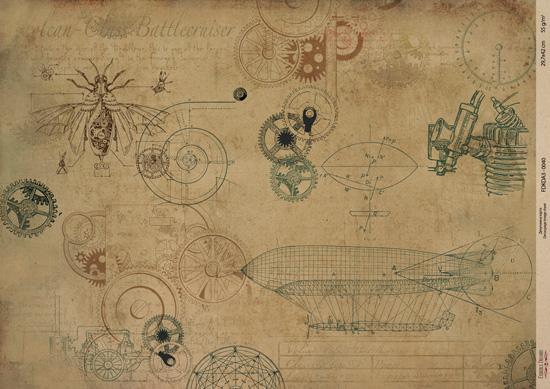 Декупажна карта на крафт паперу 29,7x42 см, Scienze antiche, #0040