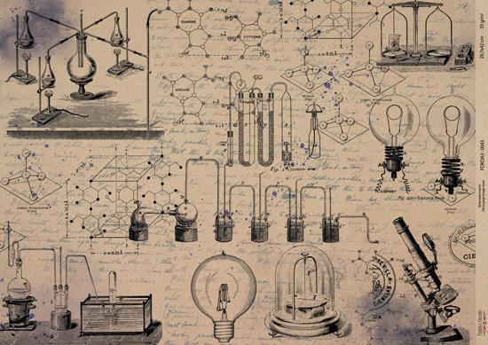 Декупажна карта на крафт паперу 29,7x42 см, Scienze antiche, #0043
