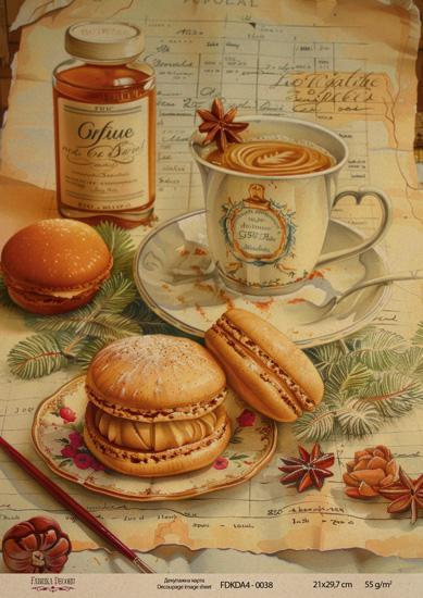 Декупажна карта на крафт паперу 21x29,7 см, Ботаніка Вінтаж, #0038