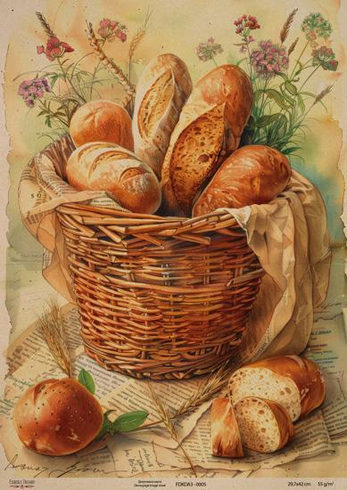 Декупажна карта на крафт паперу 29,7x42 см, Ботаніка Крафт, #0005