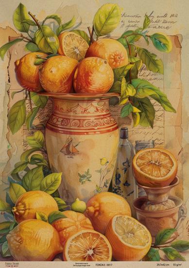 Декупажна карта на крафт паперу 29,7x42 см, Ботаніка Крафт, #0017