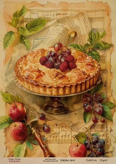 Декупажна карта на крафт паперу 21x29,7 см, Ботаніка Вінтаж, #0010