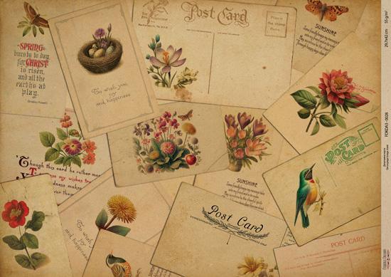 Декупажна карта на крафт паперу 29,7x42 см, Ботаніка Крафт, #0028