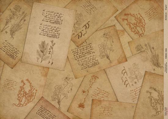 Декупажна карта на крафт паперу 29,7x42 см, Ботаніка Крафт, #0026