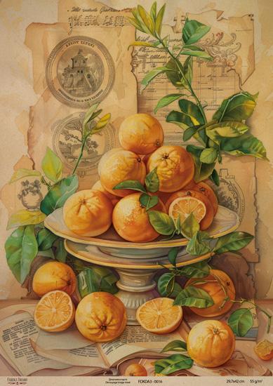 Декупажна карта на крафт паперу 29,7x42 см, Ботаніка Крафт, #0016