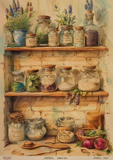 Декупажна карта на крафт паперу 29,7x42 см, Ботаніка Крафт, #0014