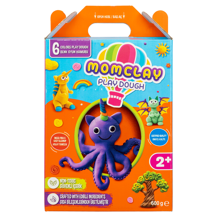 Набір тіста для ліплення Play Dough 6 кол. 100 г MOMCLAY