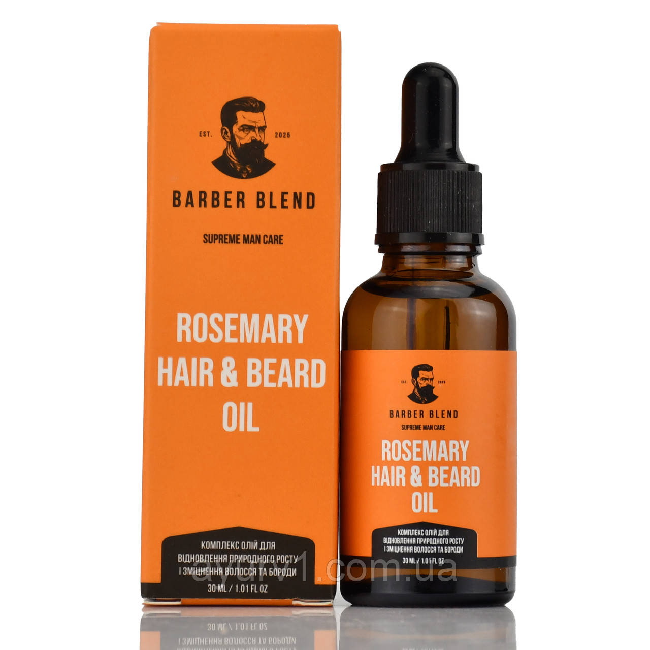 Масло для росту волосся і бороди з розмарином Rosemary Hair and Beard Oil, Barber Blend  30ml
