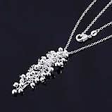 Набір підвіска та сережки кульками виноградне грано кулон стерл. ср. tiffany, фото 4