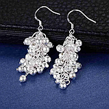 Набір підвіска та сережки кульками виноградне грано кулон стерл. ср. tiffany, фото 5