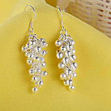 Набір підвіска та сережки кульками виноградне грано кулон стерл. ср. tiffany, фото 6