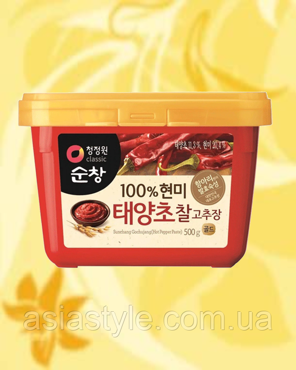 Паста з червоного перцю дуже гостра, Паста кочуджан, Kochujang pasta very hot, Daesang, 500г, Корея, Ч