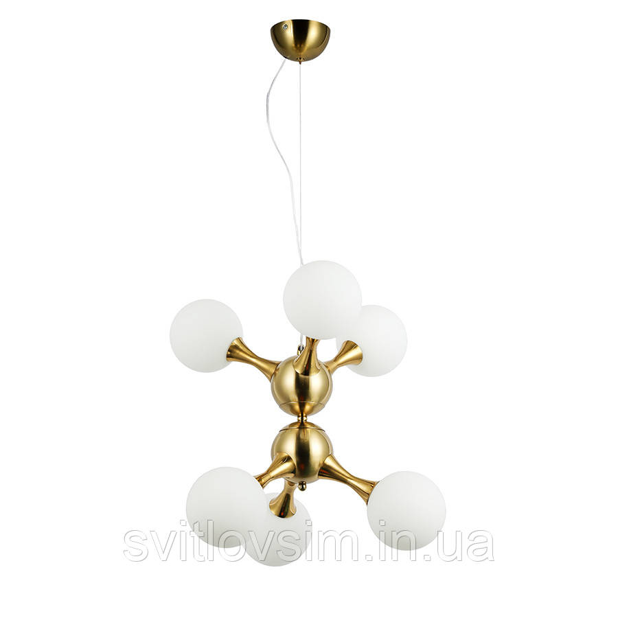 Люстра 7529816-6 BRZ+WH, фото 1