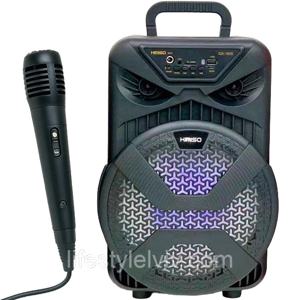 Портативна Bluetooth колонка з мікрофоном Kimiso QS-1805 / Блютуз колонка з підсвіткою, фото 1