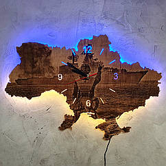 Дерев`янний настінний годинник з підсвіткою''Російський військовий корабель, іди нах*й"