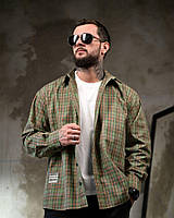 Рубашка Оверсайз DOBERMAN Клітинка Зелена Вільного Крою ПП7665 ТМ