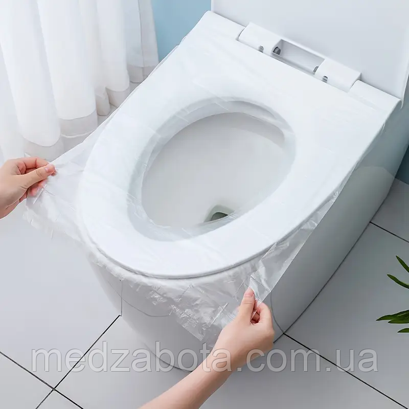 Чохли ПВХ на сидіння унітазу (10 індивідуально упакованих штук), фото 1