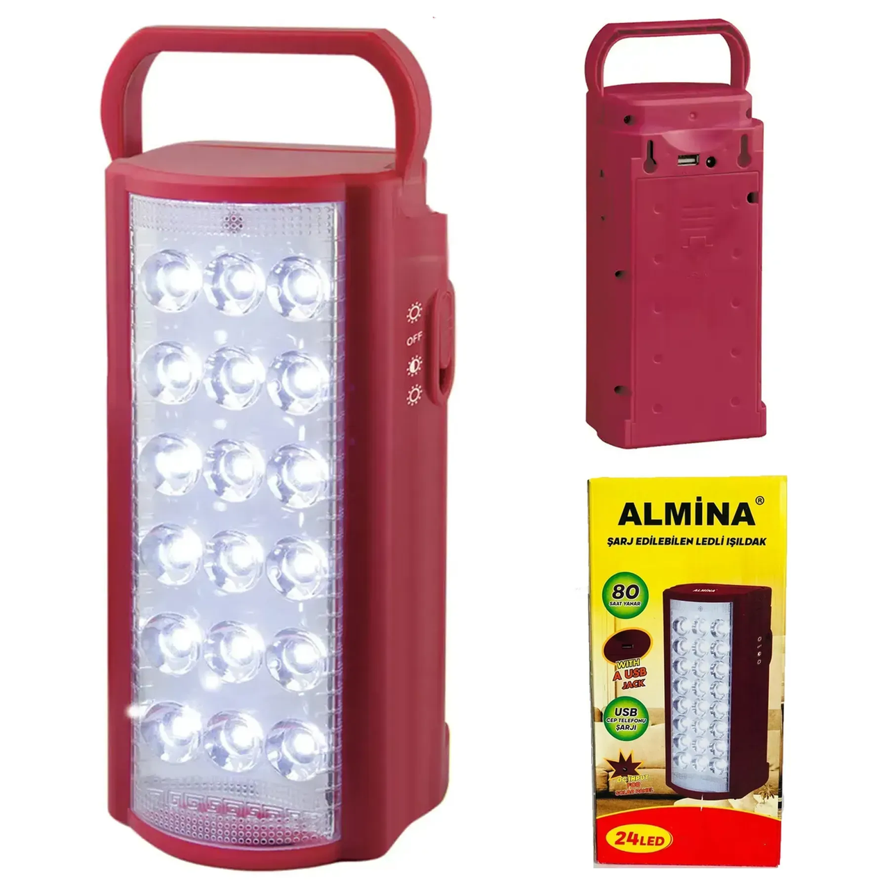 Ліхтар переносний світлодіодний з PowerBank, 24 Led, Almina 2606L/ Портативна кемпінгова лампа, фото 1