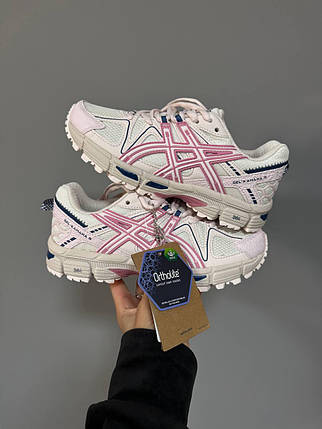 Жіночі кросівки Asics Gel Kahana 8 Cream Pink Асікс Гель Кахана 8 бежеві з рожевим текстиль шкіра, фото 1