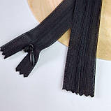 Потаємна блискавка 50 см Китай  нейлонова основа колір чорний, фото 2