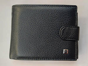 Шкіряний чоловічий гаманець чорного кольору