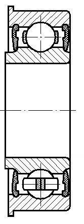 Підшипник 20*35*12(2RS) з бортиком (F6003-20 2RS) , размеры:20*35*12, фото 3