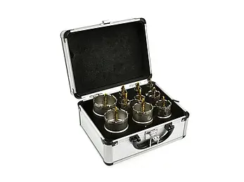 Набір кільцевих пилок по металу з титановим свердлом 10 шт. Geko G40202, фото 1