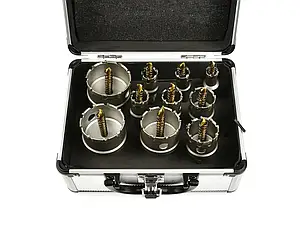 Набір кільцевих пилок по металу з титановим свердлом 10 шт. Geko G40202, фото 3