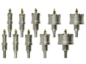 Набір кільцевих пилок по металу з титановим свердлом 10 шт. Geko G40202, фото 2