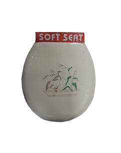 Кришка для унітазу м'яка "Вишивка" білий