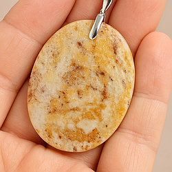 Авантюрин натуральний кулон срібло, 0141ПА