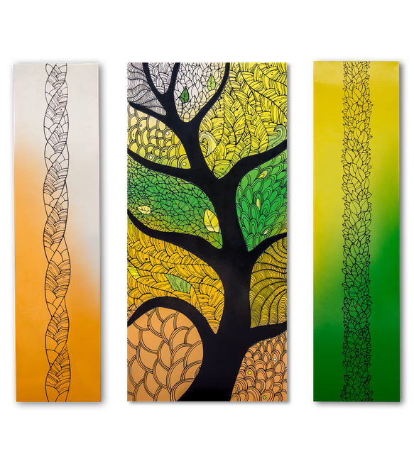 Металокерамічний дизайн-обігрівач UDEN-S "Осінній блюз" (триптих), фото 1