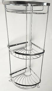 Поличка потрійна з нержавіючої сталі 20*20см Mobe (00151)